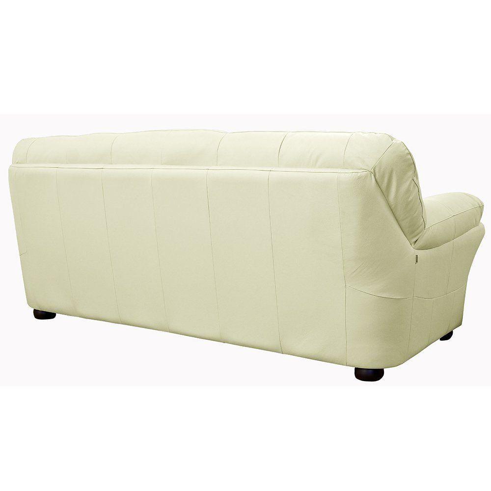 Sofá 3 Lugares Laura 212cm Couro Off White - 5