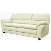 Sofá 3 Lugares Laura 212cm Couro Off White