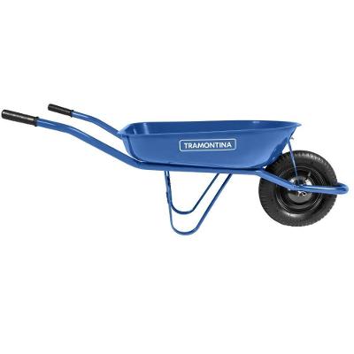 Carrinho de Mão Tramontina com Caçamba Rasa 50L e Pneu com Câmara Azul