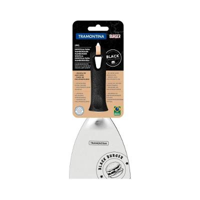 Espátula Tramontina Black Burger com Lâmina em Aço Inox e Cabo Resistente para Churrasco 4 Polegada