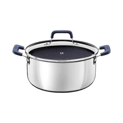 Caçarola Romagna de Aço Inox com Revestimento Cerâmico Black Stone 24CM 5,24L Tramontina