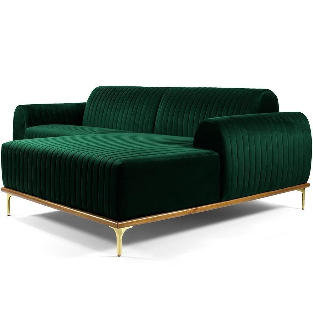 Sofá 3 Lugares Com Chaise Molino 245 Cm Verde Musgo C-303 - 1