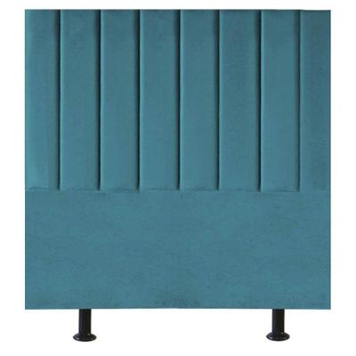 Cabeceira Estofada Cama Box Casal 140 Cm Sophia Carla Suede Cor:azul Turquesa