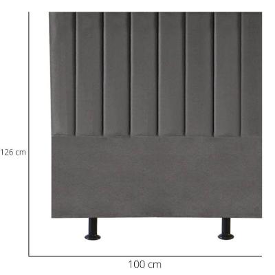 Cabeceira De Cama Solteiro Box 100 Cm Karla Carla Corino Cor:cinza