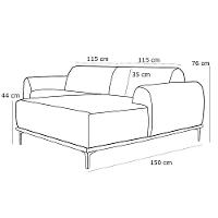 Sofá 3 Lugares com Chaise Base de Madeira Euro 230 Cm Verde