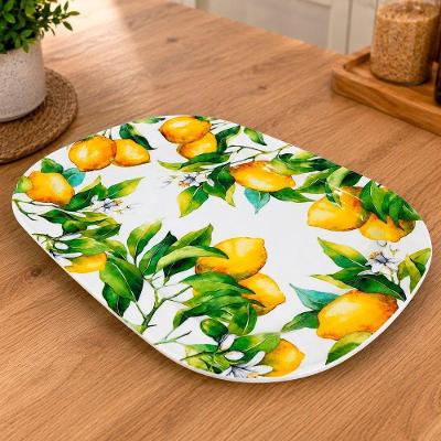 Travessa Sicília Retangular para Servir Alimentos em Melamina Decoração de Mesa Branco