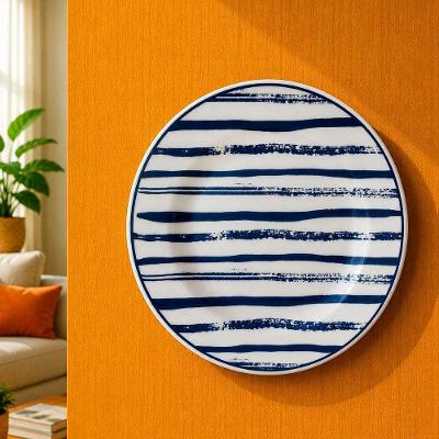 Prato Decorativo Parede 25cm Design Elegante Cerâmica Branco