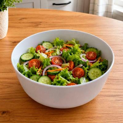 Tigela Bowl Saladeira Bowl Grande em Melamina Resistente para Servir Alimentos Branca