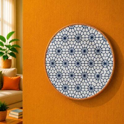 Prato Decorativo Prato Parede Sobremesa com Suporte Design Abstrato Cerâmica Branco