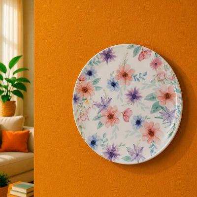 Prato Decorativo Prato Parede com Design Elegante Branco Floratta Papelaria