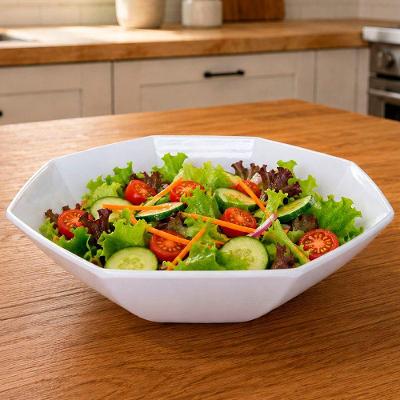 Tigela Bowl Saladeira Melamina 2080ml Resistente para Servir Alimentos na Cozinha Branco