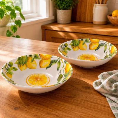 Tigela Bowl Siciliana para Servir Melamina Kit 12 Peças 700ML Branco Eazy Bowl