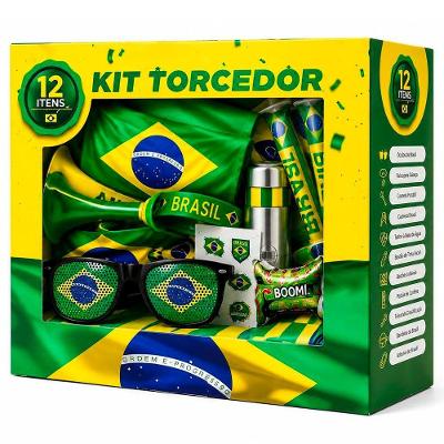Kit Torcedor Brasil Copa do Mundo 2026 Completo 12 Peças Seleção Amarelo
