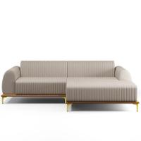 Sofá 3 Lugares Com Chaise De Estar Molino 245cm Bege C-107