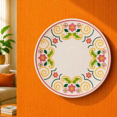 Prato Decorativo com Design Elegante e Suporte para Parede Branco Casa Santos Lima