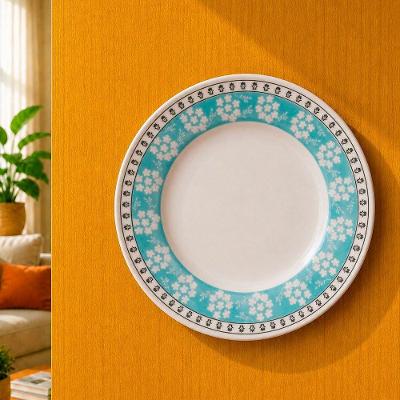 Prato Decorativo com Suporte 25cm em Cerâmica Branco Casas Del Bosque