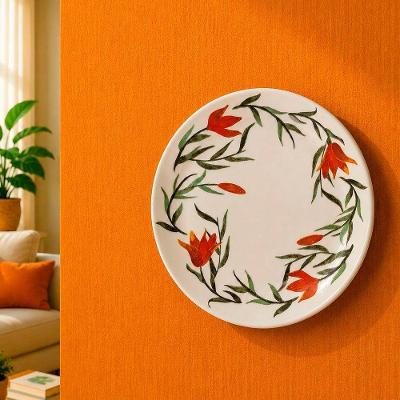 Prato Decorativo com Suporte para Fixação em Parede Branco Donna