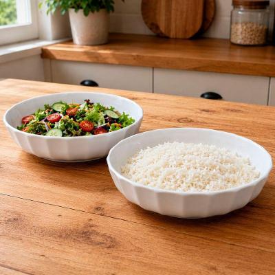 Tigela Saladeira Bowl para Servir Alimentos Melamina Design Moderno Ideal para Residências Branca