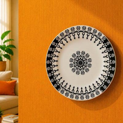 Prato Decorativo com Suporte para Fixação em Parede Branco Donna