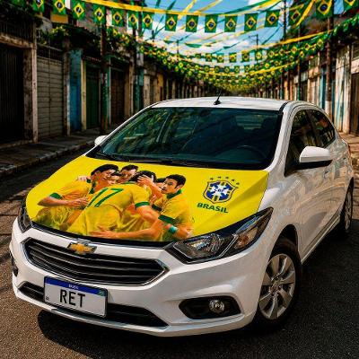 Capa para Capô de Carro Torcedor Seleção Brasil Copa Mundo Universal para Diversos Veículos
