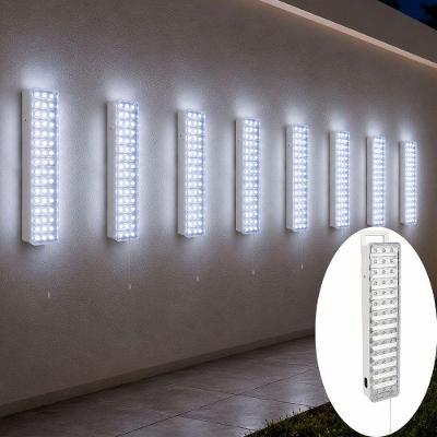 Luminária de Emergência Recarregável 60 Leds Alta Luminosidade Branco 40CM Kit 8pçs