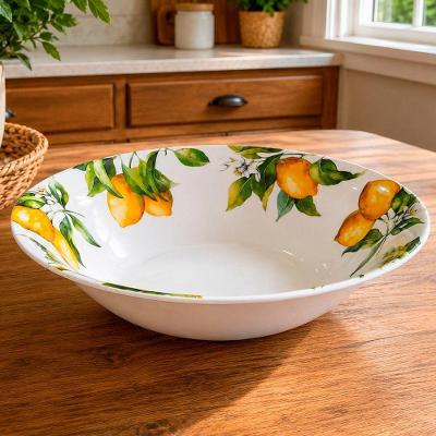 Tigela Saladeira Siciliana para Servir em Melamina Resistente Multiuso para Mesa Branco