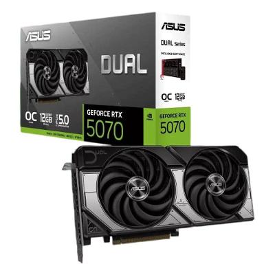 Placa de Vídeo Dual Geforce RTX 5070 OC 12GB GDDR7 6144 CUDA Cores Cinza Asus