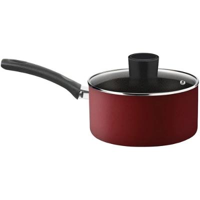 Panela Rochedo Facilita 16cm Antiaderente Resist com Tampa de Vidro Vermelho Arno
