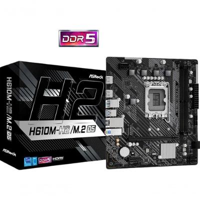 Placa Mãe H610M-H2-M.2 D5 com DDR5 5600 Mhz e M.2 Pcie Gen3 Preto Asrock