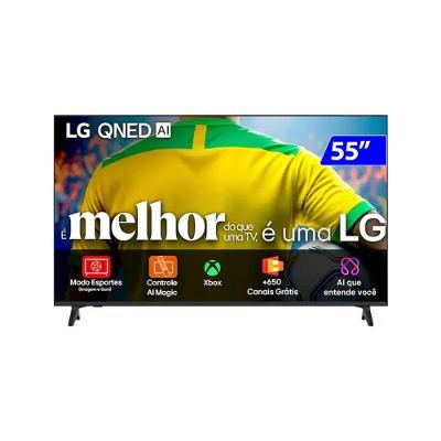 Smart TV LG 55QNED73ASA 55" 4K Ultra HD QNED Preto com Wi-Fi Bluetooth 110V