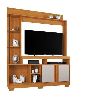 Estante Marbella com 1 Porta 2 Prateleiras MDP Cinamomo Off Cinza 145CM Tudo de Móveis