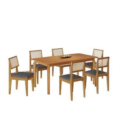 Mesa de Jantar Lorena 6 Lugares Retangular MDF 160CM Cinza Botanic