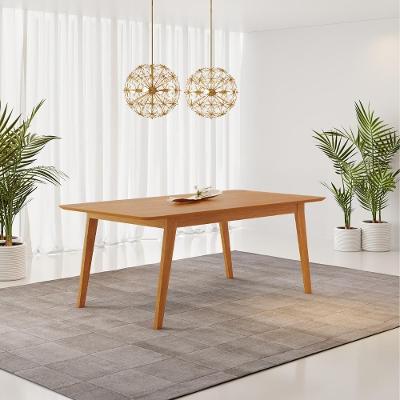 Mesa de Jantar Lorena 6 Lugares Retangular MDF 180CM Amadeirado Lorena Móveis
