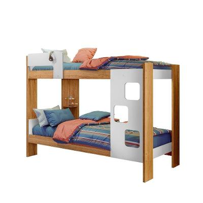 Beliche Solteiro Nobre com Cantoneira MDP e MDF 25mm Branco com Cinamomo 98CM