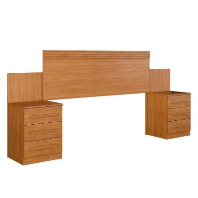 Cabeceira Majestade Casal Fixação no Estrado MDF-MDP Estofada Cinza 230CM