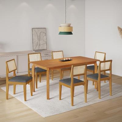 Conjunto de Jantar Lyz 4 Lugares Tampo MDF com Vidro Serigrafado Cinza 160CM Botanic