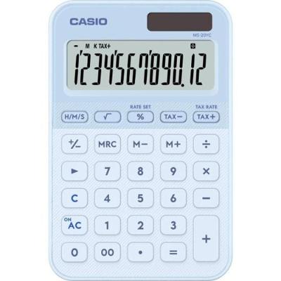 Calculadora de Mesa Mini Casio MS-20YC 12 Dígitos 10.1cm X 15.45cm Azul