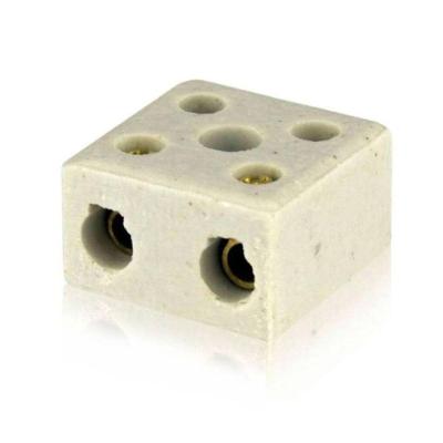 Conector de Porcelana Bipolar 10mm Design Inovador Branco Foxlux 50 Unidades