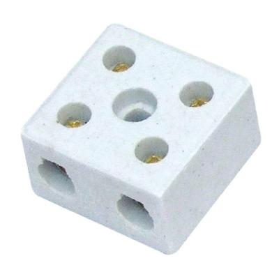 Conector de Porcelana Tripolar Conexao Segura Resistência Termica 350°C Branco Foxlux 2UN