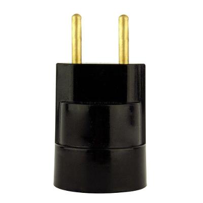 Adaptador Elétrico E-27 com Plug Macho Transforma Soquete em Tomada Funcional Preto Foxlux