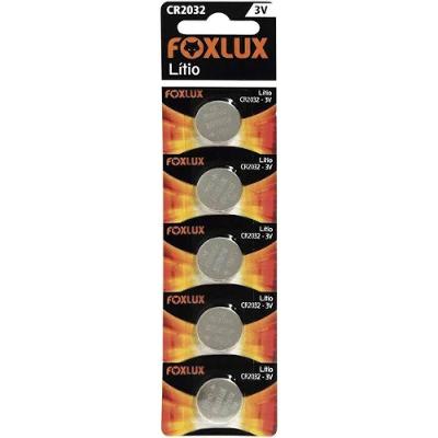 Bateria de Lítio CR2032 3V Alta Performance Prata Foxlux 20MM