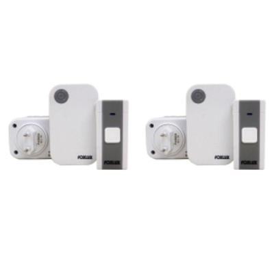 Campainha sem Fio Kit 2 CAD 3 com Alcance 100M Bivolt Branco Foxlux