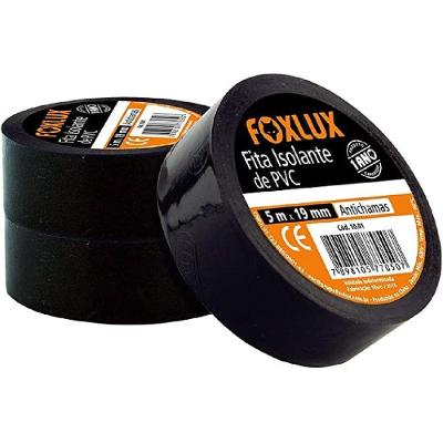 Fita Isolante de PVC Antichamas Foxlux com Proteção Contra Incêndio Branco 19MM 10UN