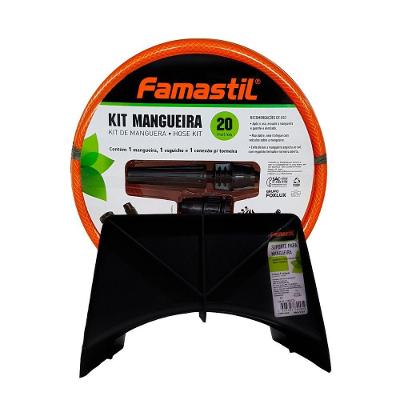 Kit Mangueira Trançada Famastil com Suporte Esguicho e Conexão 20M