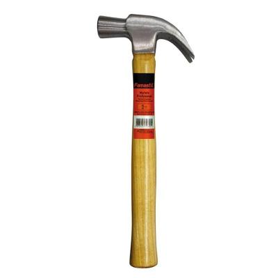 Martelo Unha Polido 20MM Famastil Cabo Madeira de Lei para Extração de Pregos