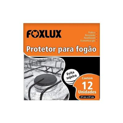 Protetor de Fogão Foxlux Alumínio Proteção Respingos Cozinha Prata 27CM 12 Unidades