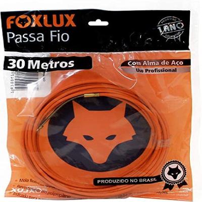 Passa Fio com Alma de Aço Flexível Ponta Tipo Mola Cinza Foxlux 30M