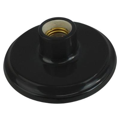 Plafon de Plástico Foxlux com Soquete E-27 Preto 12CM Bivolt