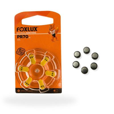 Bateria Auditiva Foxlux PR70-ZA10 Zinco-Ar 1,45V 105mAh 6 Unidades