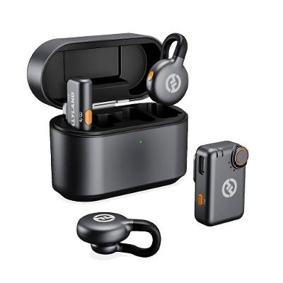 Microfone sem Fio Lark M2S Lavalier Mini Combo com Transmissão Até 100m em Cinza e Áudio